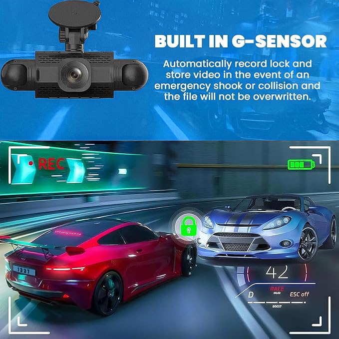 4 Channel FHD Dash Cam Front and Rear Inside, 4 Way Car Camera with Night Vision,Parking Mode,1080P Full HD Recording, Wide Angle Driving&Security Monitor for Auto,Truck,Taxi (1 Set) - Image 4