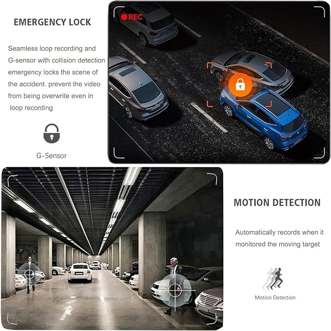 360° Full View Dash Cam Front and Rear Inside, 4 Channel Dashcam 1080P Full HD Dash Camera for Cars with Infrared Lamps Night Vision G-Sensor, Parking Mode, 64GB SD Card Car Accessories - Image 6