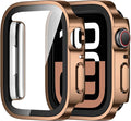 Amizee 2 Pack Case Compatible with Apple Watch Series 11/10 46mm Case with Built-in Screen Protector, Ultra-Thin Hard PC Straight Edge Anti-Scratch Protective Cover for iWatch 46mm (Rose Gold/Clear) by Amizee