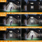 MDCMDCM Solar Motion Sensor Outdoor Lights Waterproof - 3000LM 3 Modes Security Lights Outdoor 270° Illumination IP65 LED Solar Flood Wall Light for Garden Yard Patio Pathway (Modern, 2) - Image 4