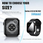 2 Pack Privacy Case for Apple Watch Screen Protector, Anti-Spy Tempered Glass Film Apple Watch Cover Hard PC Case Bumper for iWatch Series 6/5/4/SE 2/SE 3 - Black/Clear 44mm - Image 6