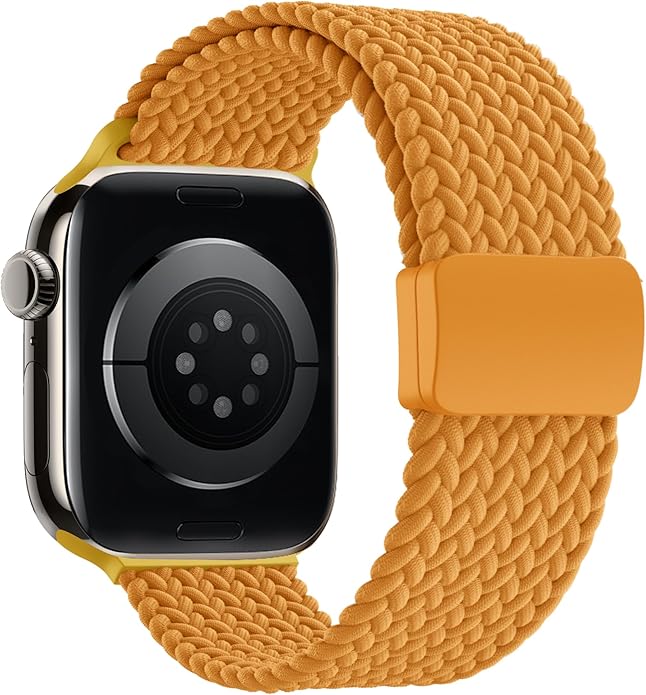 Braided Stretchy Band Compatible with Apple Watch Band 38mm 40mm 41mm 42mm 44mm 45mm 46mm 49mm Women Men, Adjustable Nylon Elastic Magnetic Clasp Strap for iWatch Series 10 9 8 7 6 5 4 3 2 1 SE Ultra by Unknown