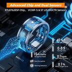 Smart Ring for Women Men, Fitness Tracker Ring with Body Temperature, Heart Rate, Blood Oxygen, Sleep Monitor, Calories, No Subscription Fee, IP68 Waterproof for iPhone & Android (Black, #11) - Image 8