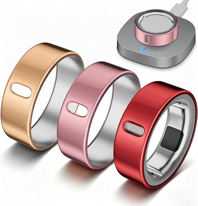 3 Pack Ring Cover Compatible with Oura Ring Gen 4/Oura Ring Gen 3 Horizon/Heritage-Size 10,Support Charging with Cover on,Anti-Scratch Ultra-Thin TPU Ring Protector for Men Women,Rosegold+Pink+Red by Vigamen