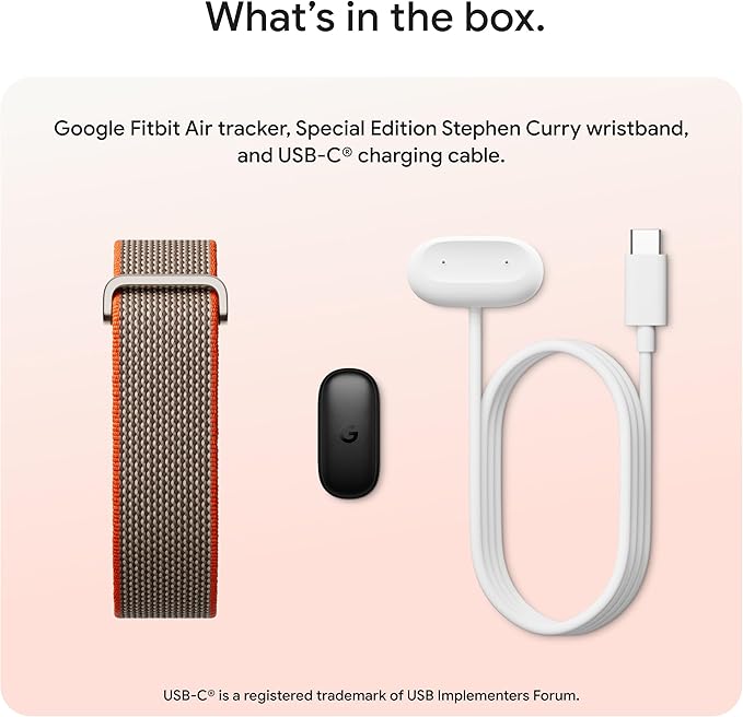 Google Fitbit Air - Special Edition Stephen Curry - Rye with Small Obsidian Active Band Bundle - Image 12