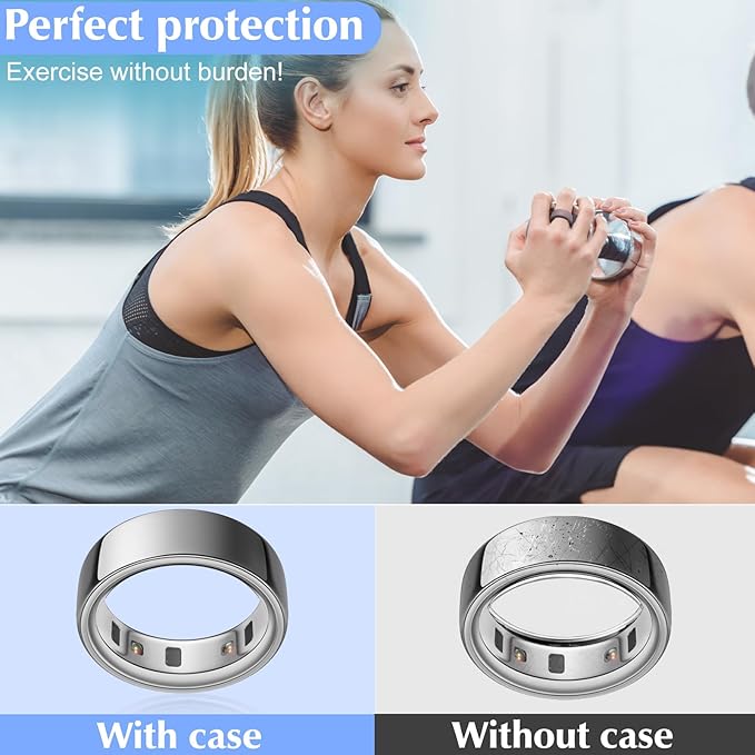 6 Pack Ultra-Thin Ring Protector Compatible with Oura Ring Gen 4/4 Ceramic/Oura Ring Gen 3, Silicone Oura Ring Cover Working Out Accessories Men Women, Direct Charging with Cover-L for 12 13 14 15 - Image 5