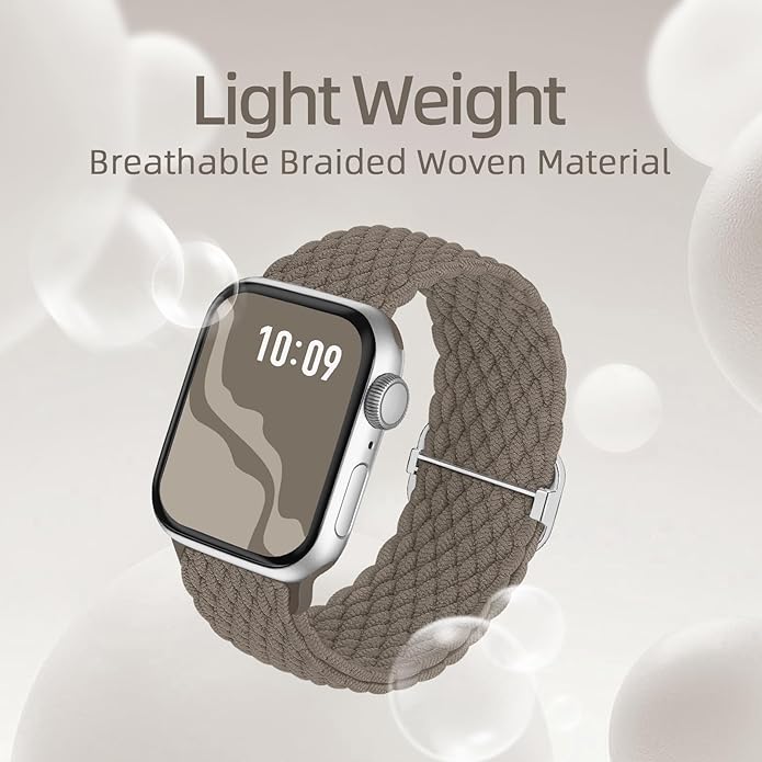 Braided Stretchy Solo Loop Compatible for Apple Watch Band 38mm 40mm 41mm 42mm 44mm 45mm 46mm 49mm for Women Men, Nylon Elastic Straps Wristbands for iWatch Series 11/10 9 8 7 6 5 4 3 SE/Ultra 3 2 1 - Image 4