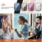 6 Pack for Apple Watch Series 11(2025 Series 10 46mm Case with Tempered Glass Screen Protector,JZK Slim Guard Bumper Hard PC Protective Cover HD Ultra-Thin Case for iWatch 46mm Accessories - Image 7