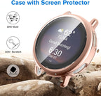 Fintie 3 Packs Screen Protector Case Compatible with Garmin Vivoactive 5, Soft TPU Plated Bumper Full Cover Protective Cases Scratch-Proof, Black/Rose Gold/Clear - Image 3