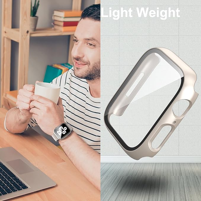 6 Pack Case for Apple Watch SE 3 (2025)/SE 2/SE/Series 6/5/4 44mm with Tempered Glass Screen Protector, Hard PC Ultra-Thin Scratch Resistant Protective Cover for iWatch 44mm Accessories - Image 5