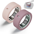 Protector Compatible for Oura Ring 4/Gen 4 Ceramic/Gen 3 Cover,Silicone Anti-Scratch Elastic Ring Finger Case Woking Out Gym for Women Men- Pink+SmokeViolet-M for 8/9/10/11 by Snyeest