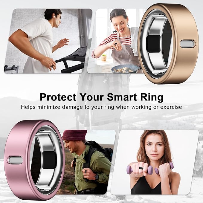 8 Pack Cover Compatible with Oura Ring Gen 4/Oura Ring Gen 3 Horizon/Heritage,Charging Derectly,Matte Texture Wear-Resistant Anti-Scratch TPU Protector for Oura Rings Women Men（B,Size 7 - Image 6