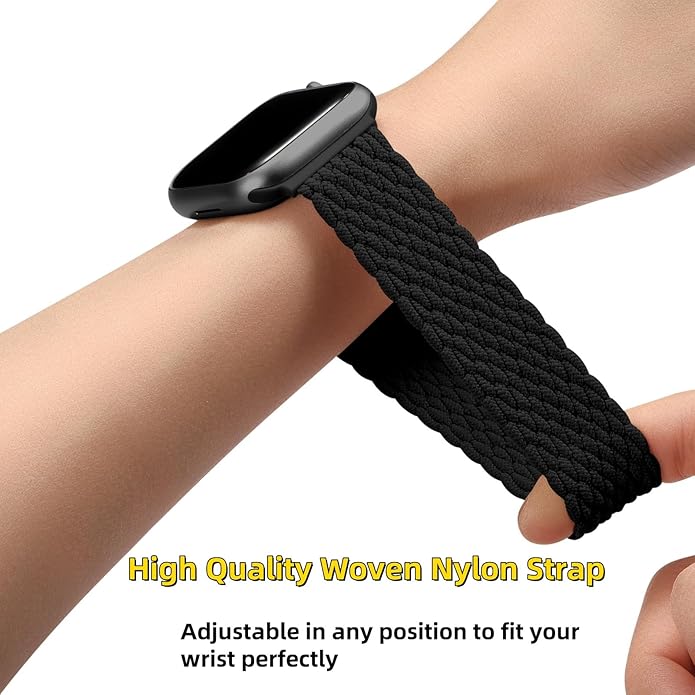 3 Pack Braided Sport Loop Band Compatible with Apple Watch Bands Ultra 3&2 1 49mm 46mm 45mm 44mm 42mm 41mm 40mm 38mm Men Women; Stretchy Nylon Solo Loop Strap for iWatch Series 11 10 9 8 7 6 SE 5 4 3 - Image 2