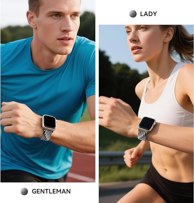 Braided Stretchy Band Compatible with Apple Watch Band 38mm 40mm 41mm 42mm 44mm 45mm 46mm 49mm Women Men, Adjustable Nylon Elastic Magnetic Clasp Strap for iWatch Series 10 9 8 7 6 5 4 3 2 1 SE Ultra - Image 6