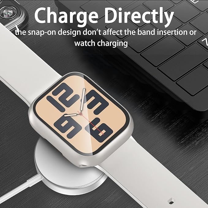 [6 Pack] Case for Apple Watch SE 3/SE 2nd Gen Series 6/5/4/SE 44mm Screen Protector with Ultra-Thin Tempered Glass, Full Coverage Shockproof Cover for iWatch 44 mm - Image 4