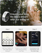 aaboRing Smart Ring, Men, Women, Track Heart Rate, Fitness, Activity, Sleep Stress Monitoring, Step Count, Up to 7 Days of Battery Life, Titanium, No App Subscription, Black 6 - Image 8