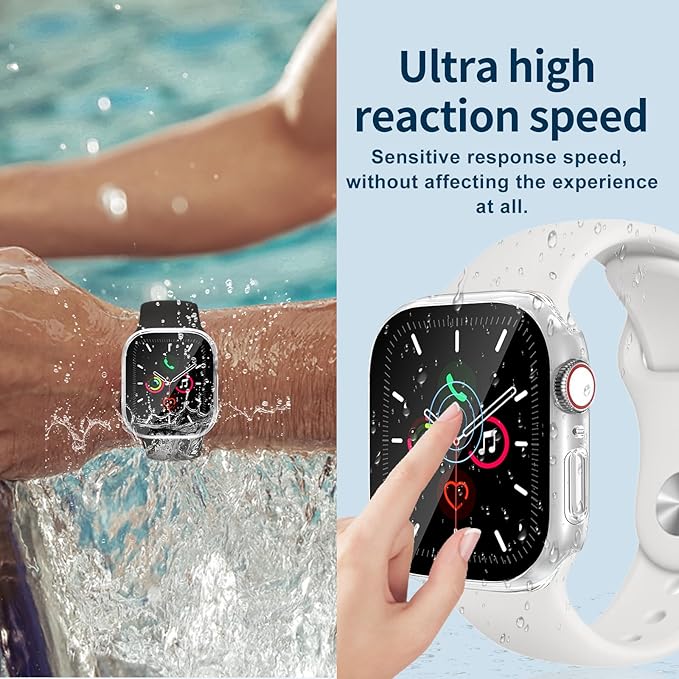 Waterproof Case for Apple Watch Series 10 Series 11 42mm Built-in Tempered Glass Screen Protector,[Slim Guard PC Bumper] [Touch Sensitive] Full Protective Face Cover Compatible iWatch Accessories - Image 6