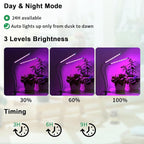 Solar Grow Lights with Batteries, 2 Heads Clip Plant Growing Lamp with Red Blue Spectrum for Indoor Plants, 3/9/12H Timer, 3 Dimmable Level, Adjustable Gooseneck,3 Switch Modes, Auto On Off - Image 5