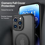 ImpactStrong Magnetic Guard Designed for iPhone 14 Pro Case [Camera Protection] [Military Grade Drop Tested] [Compatible with MagSafe] Slim Translucent Matte Phone Case (6.1") - Black - Image 3