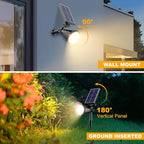 Solar Spotlight Outdoor Waterproof, 36 LED Outdoor Solar Lights with 2200mAh, 2-in-1 Wall or Ground Solar Flood Lights for Yard, Garden, Pathway, Auto On/Off Landscape Lighting- 4 Pack (Warm White) - Image 3