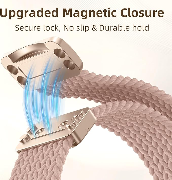 Braided Stretchy Bands Compatible with Apple Watch Bands 40mm 44mm 38mm 41mm 42mm 45mm 46mm 49mm Women Men, Soft Nylon Sport Strap with Magnetic Clasp for iWatch Series 11 10 9 8 SE 7 6 5 4 3 2 Ultra - Image 2