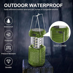 Camping Lantern 5000mAh Solar Hand Crank Telescopic LED Flashlight USB Charger for Power Outages ,Portable Rechargeable Battery Powered Operated Lanterns Lamp, Camping Gear Accessories (Green) - Image 4