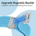 Braided Band Compatible with Apple Watch Bands 40mm 38mm 41mm 42mm 44mm 45mm 46mm 49mm,Magnetic Soft Nylon Stretchy Strap with Designer Bling Crown Strap for Series 10/9/8/7/6/5/4/3/2/SE/Ultra - Image 4