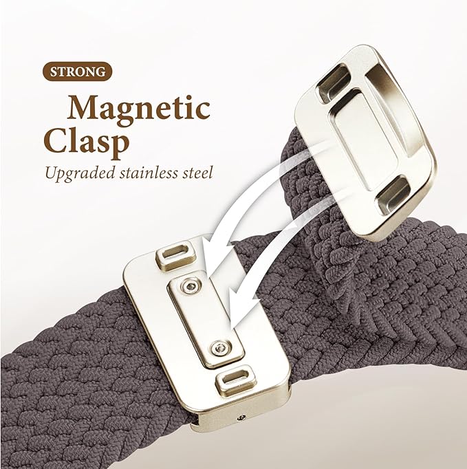 Braided Stretchy Bands with Magnetic Clasp Compatible for Apple Watch Band 38mm 40mm 41mm 42mm 44mm 45mm 46mm 49mm Women Men, Nylon Sport Solo Loop for iWatch Series 11 10 9 8 7 6 5 4 3 Ultra 3 2 1 SE - Image 3