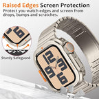 Amizee Metal Case Compatible with Apple Watch SE 3/2/1 Series 6/5/4 44mm Case with Back Cover, Rugged Protective Bumper Cover for iWatch 44mm, Titanium - Image 4