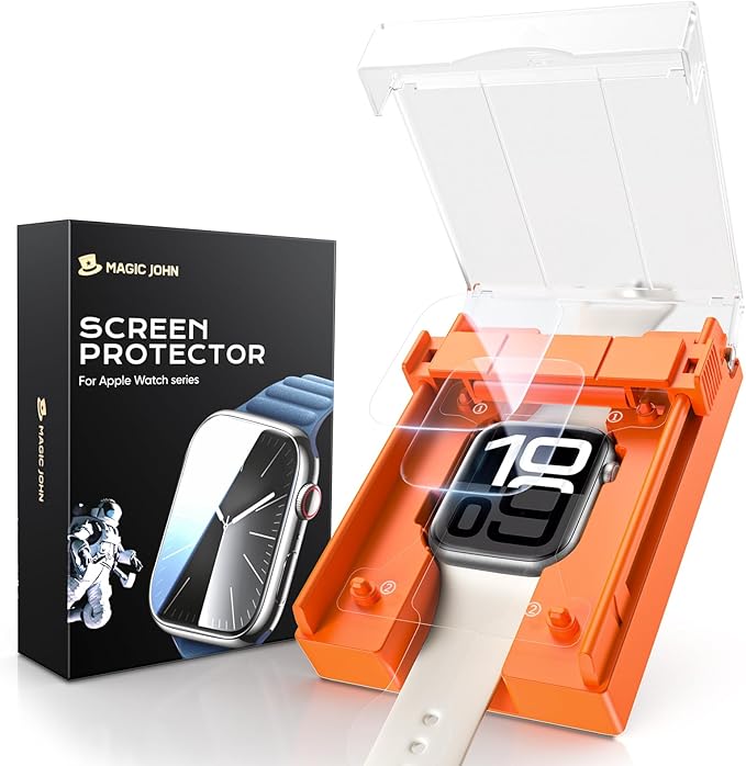 MAGIC JOHN 2-Pack Apple Watch SE 3/SE 2/SE/Series 6/5/4 44mm Screen Protector by MAGICJOHN