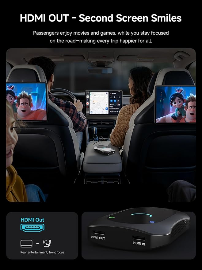Magic AI Box, Wireless CarPlay/Android Auto Adapter, Car Video Box Supports for Netflix/YouTube/TikTok/TF Card, DriveChat AI Smart Box with GPS/Dual Bluetooth - Image 4