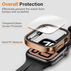 Amizee 2 Pack Case Compatible with Apple Watch Series 11/10 42mm Case with Built-in Screen Protector, Ultra-Thin Hard PC Straight Edge Anti-Scratch Protective Cover for iWatch 42mm (Rose Gold/Clear) - Image 2