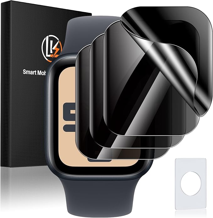 LK 4 Pack for Apple Watch Screen Protector 40mm Privacy, [Anti-Spy] Upgrade Soft TPU Film Apple Watch 40mm Screen Protector Series 6/5/4/SE, 3D Full Coverage, HD Ultra-thin Touch Sensitvie by LK