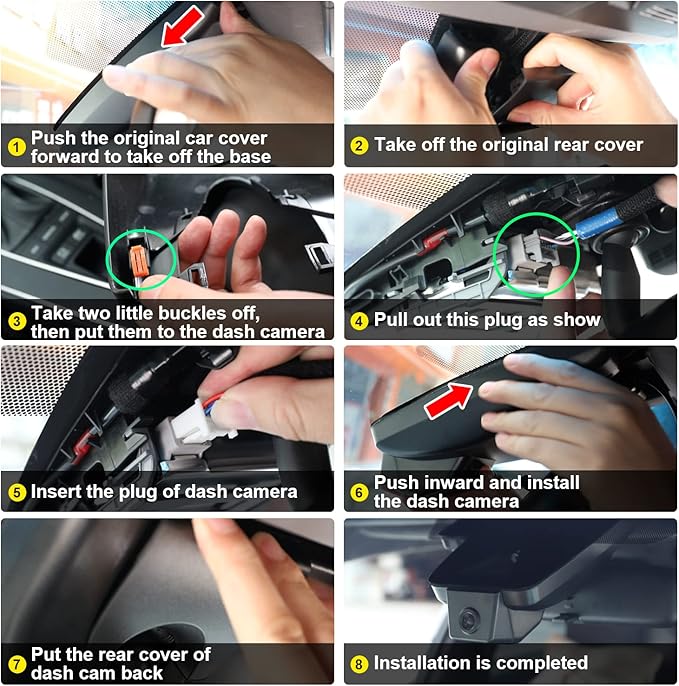 Fitcamx 2K Dual Dash Cam for 2020-2024 Toyota 4Runner TRD Sport Limited Pro Off-Road Venture SR5 Premium, OEM Style, Front 1440P Rear 1080P Video, WiFi&APP, Loop Recording, G-Sensor, 64GB Card - Image 5