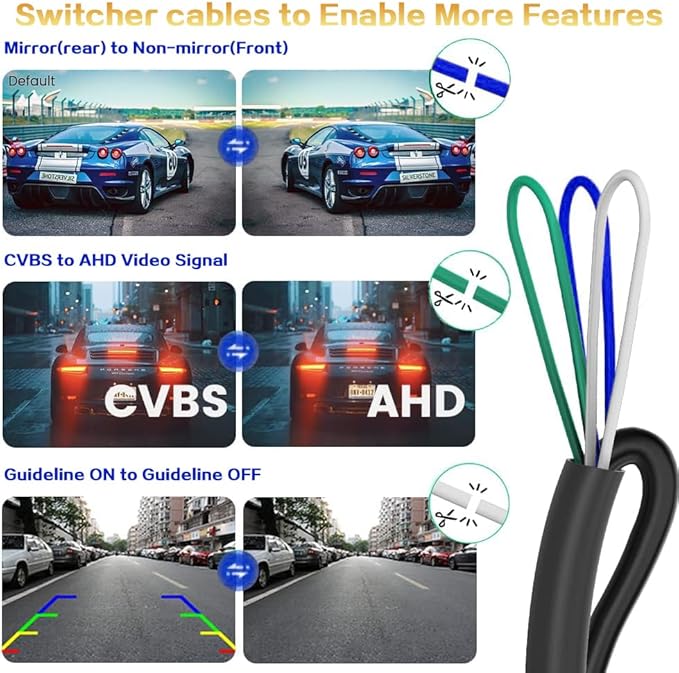 1080P AHD Backup Camera with 170° Wide Angle, 360° Rotatable, Night Vision, IP69K Waterproof - Front/Rear/Side View Reverse Camera for Trucks, Cars, SUVs (1080P) - Image 5