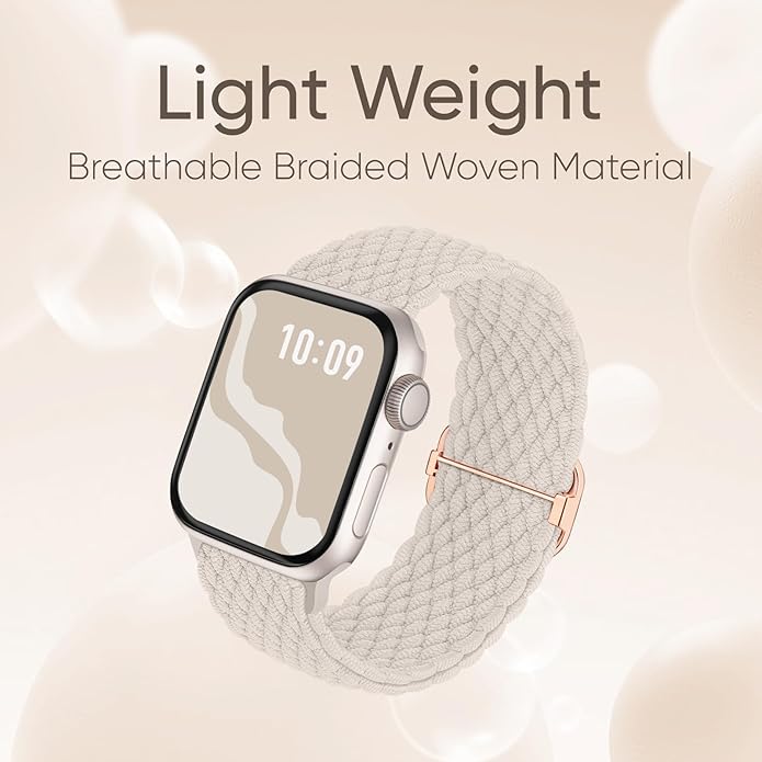 Braided Stretchy Solo Loop Compatible for Apple Watch Band 38mm 40mm 41mm 42mm 44mm 45mm 46mm 49mm for Women Men, Nylon Elastic Straps Wristbands for iWatch Series 11/10 9 8 7 6 5 4 3 SE/Ultra 3 2 1 - Image 4