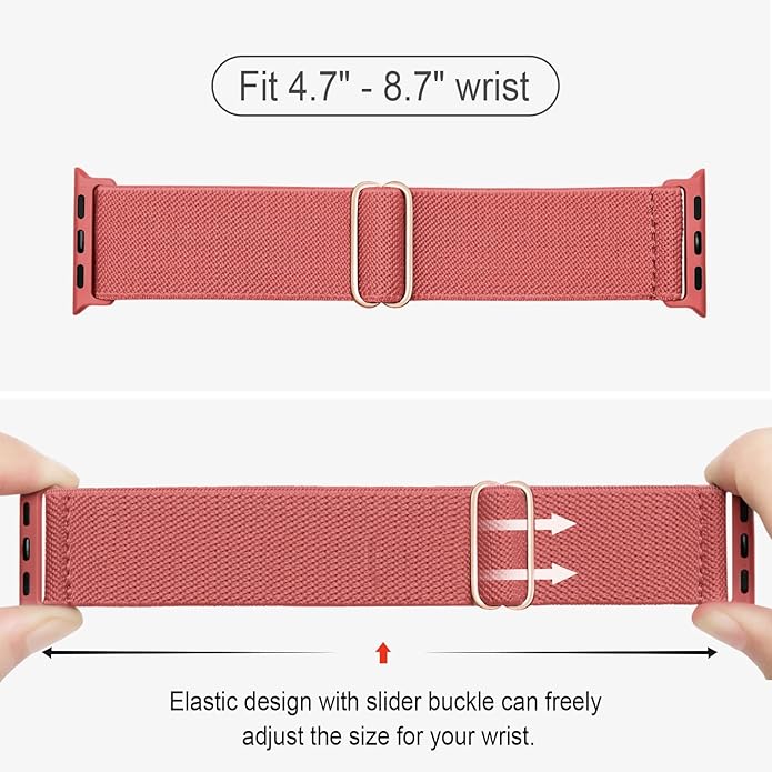 4 Pack Stretchy Solo Loop Compatible with Apple Watch Bands 38mm 40mm 41mm 42mm 44mm 45mm 46mm 49mm Women Men, Sport Nylon Elastic Straps Wristbands for iWatch Series 11 10 9 8 7 6 5 4 11 Ultra/SE 3 2 - Image 2