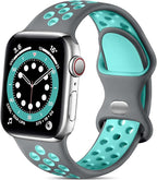Lerobo Sport Bands Compatible with Apple Watch Band Series 9 45mm Series 11 10 46mm SE 3 2 44mm 42mm 49mm Ultra 2,Compatible for iWatch Series 8 7 6 5 4 3 2 1 SE Women Men,Soft Silicone Band Air Hole - Image 8