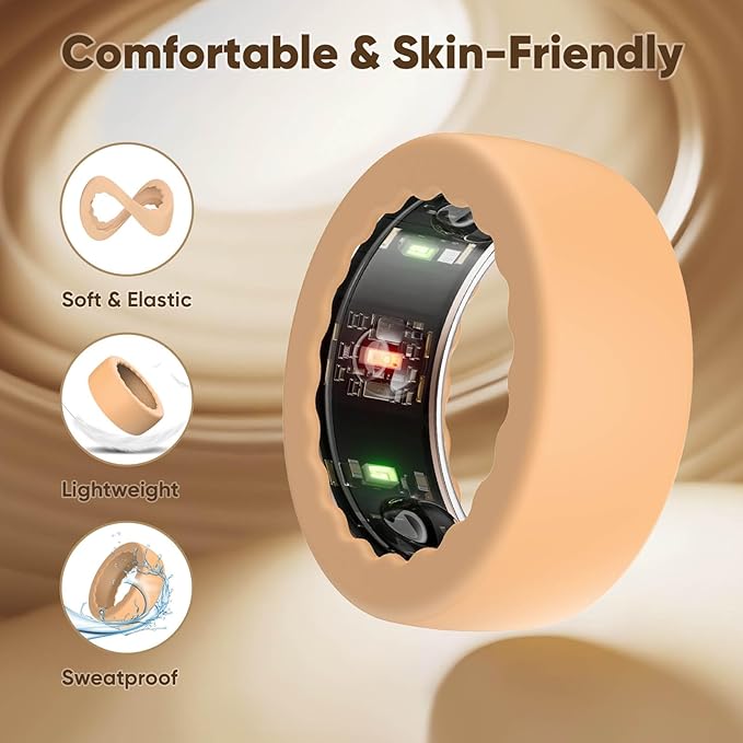 BO&DQQ 4 Pack Ring Cover Compatible with Oura Ring Gen 4/4 Ceramic,Gen 3 Horizon/Heritage, Anti-Scratch Elastic Silicone Smart Ring Protector Case for Men Women Working Out Gym - Image 3