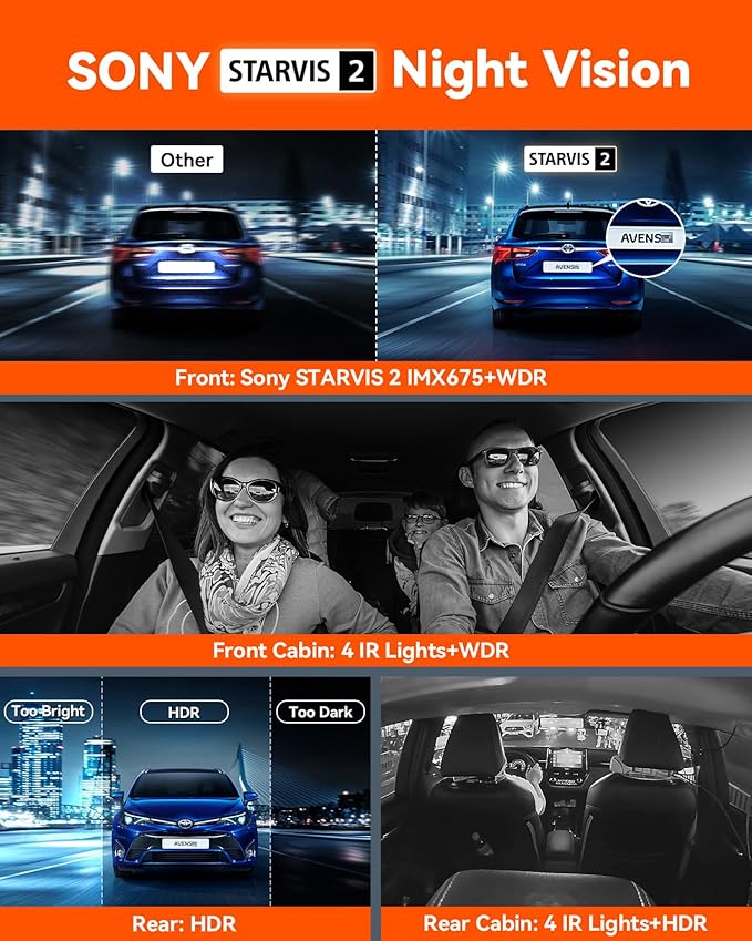 【Bundle: Vantrue N5 4 Channel WiFi Dash Cam + Hardwire Kit + CPL Filter + Remote Control】 2.7K+1080P*3 Front Rear Inside Camera with Side View, STARVIS 2, Voice Control, GPS, 24H Parking Mode - Image 3