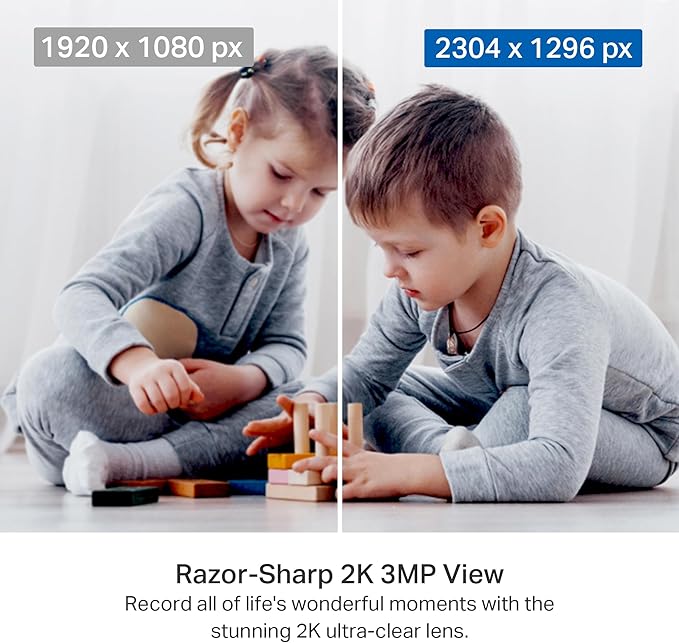 Tapo 2K Indoor Pan/Tilt Wired Security Camera - Works as a Baby Monitor & Pet Camera, Motion Detection, 2-Way Audio, Siren, Night Vision, No-Subscription Local Storage or Optional Cloud, C211 (2-Pack) - Image 3