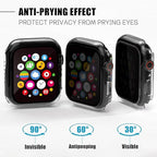 2 Pack Privacy Case for Apple Watch Screen Protector, Anti-Spy Tempered Glass Film Apple Watch Cover Hard PC Case Bumper for iWatch Series 6/5/4/SE 2/SE 3 - Clear/Clear 44mm - Image 2