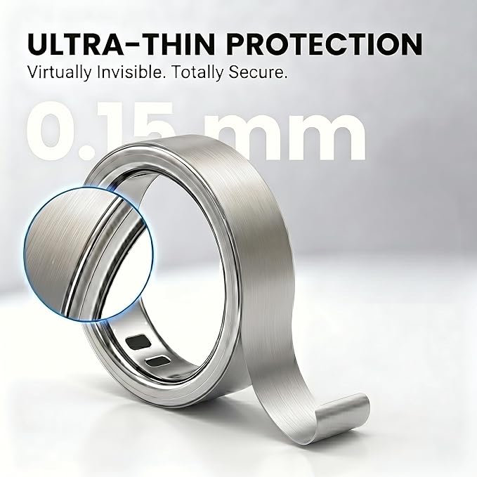 16 Pack for Oura Ring Gen 4/4 Ceramic/Gen 3 Skin Cover, Scratch-Resistant Stays in Place Protective Film for Oura Ring 4 Cover - Silver (Size 5/6/7/8) - Image 3
