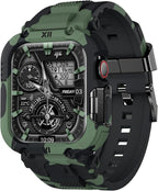 XYF Sport Smartwatch Cases with Band for Men, Rugged Shockproof Protective Metal Bumper Case,Compatible with Apple Watch 46mm Series 11 10 Wristband (46mm,Camouflage/Black) by XYFElectronicAccessories
