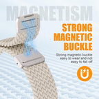 Magnetic Braided Stretchy Loop - Compatible with Apple Watch Band 42mm 46mm 40mm 41mm 44mm 45mm 38mm Ultra 3/2 49mm Women Men,Elastic Woven Fabric Nylon Strap for iWatch 11 10 9 8 7 6 5 4 3 SE Ultra - Image 3
