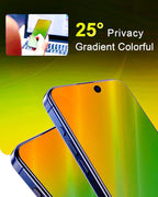 2 Pack for iPhone 15 Pro Privacy Screen Protector Tempered Glass for 6.1 inch Private Protective Film Anti-Blue Light Anti Spy No-Bubble Gradient Green [HD Clarity] - Image 3