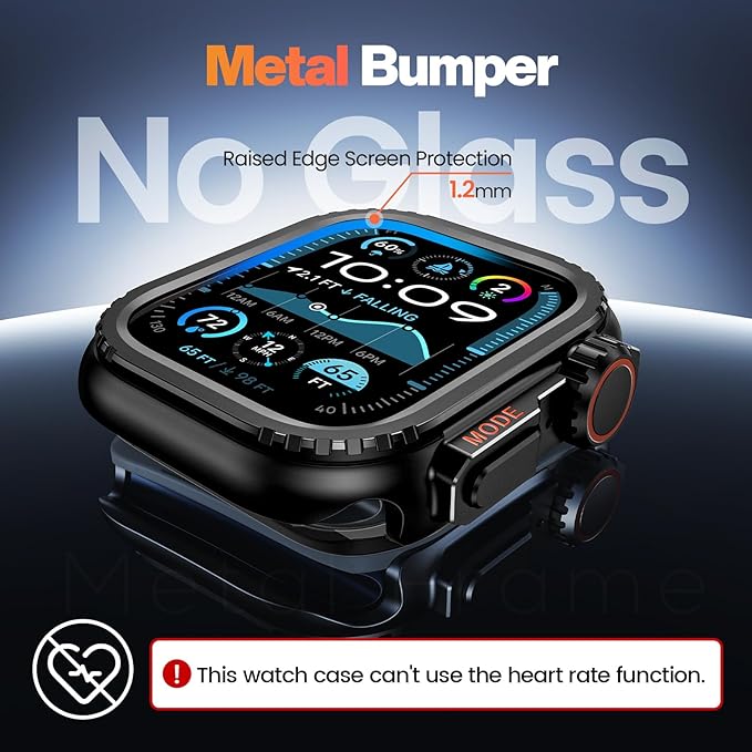 Goton Aluminum Alloy Case for Apple Watch Series 11/10 42mm, Ultra-Style Metal Bumper Protector with Ceramic Back, Shockproof Cover for Business & Daily Use - Image 3