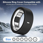 8 Pack Cover Compatible with Oura Ring Gen 4/4 Ceramic/Oura Ring Gen 3 Horizon/Heritage,Charging Derectly,Anti-Scratch Elastic Silicone Ring Protector for Women Men Working Out Gym(Black*8,Size 4) - Image 2