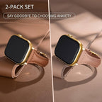 2 pack Slim Genuine Leather Bands Compatible with Apple Watch Band 38mm 40mm 41mm 42mm 44mm 45mm 49mm,Top Layer Leather Watch Thin Women Men Straps for iWatch Series 9/8/7/6/5/4/3/2/1 Ultra SE - Image 2