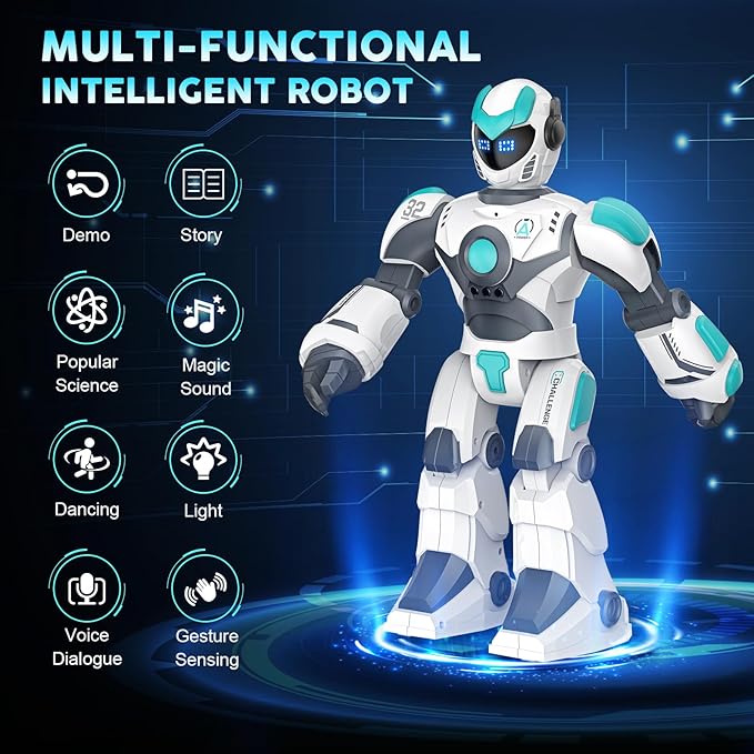 VATOS Remote Control Robot for Kids Extra Large, 15.4" Programmable RC Robot Toy with Sing Dance, Gesture Sensing & Voice Control Rechargeable Smart Toy for Boys Girls Toddler 3 4 5 6 8+ - Image 2